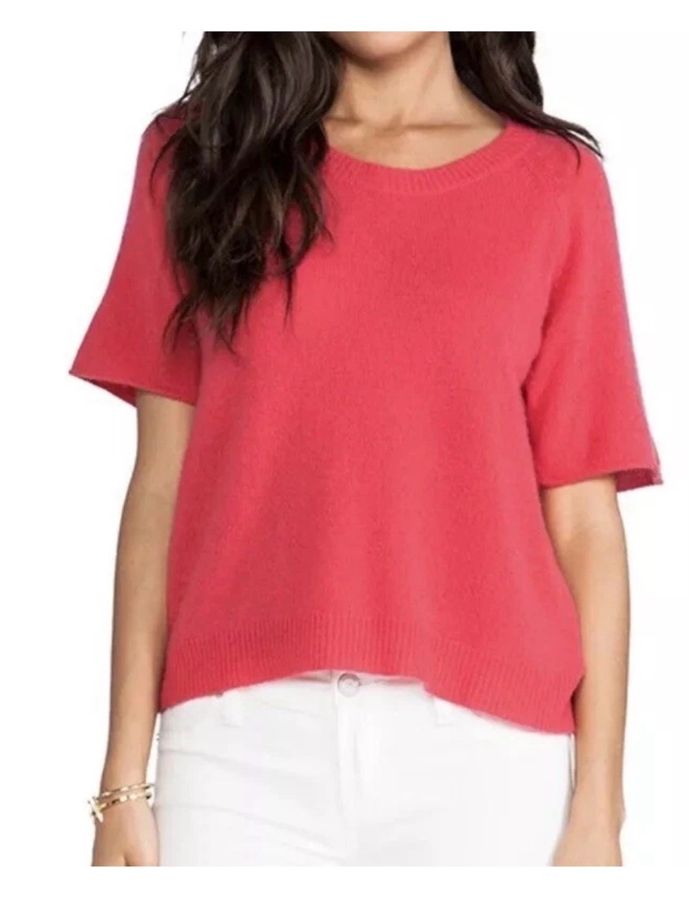 Enza Costa Cashmere Lightweight Pink Sweater  L